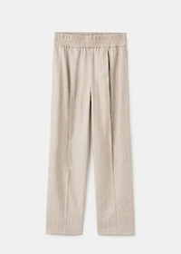 Pinstripe wool suit pants