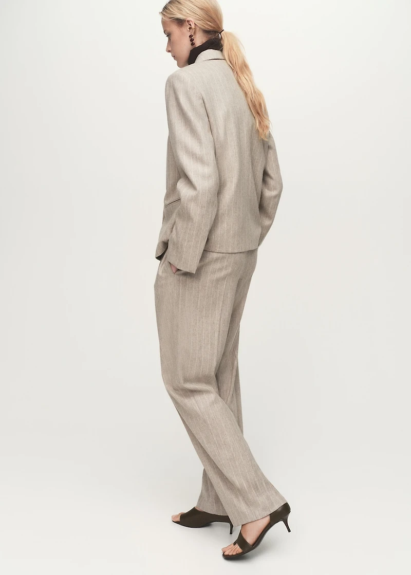 Pinstripe wool suit pants