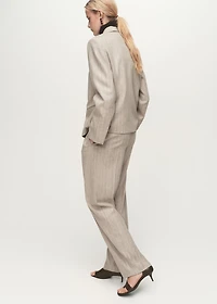 Pinstripe wool suit pants