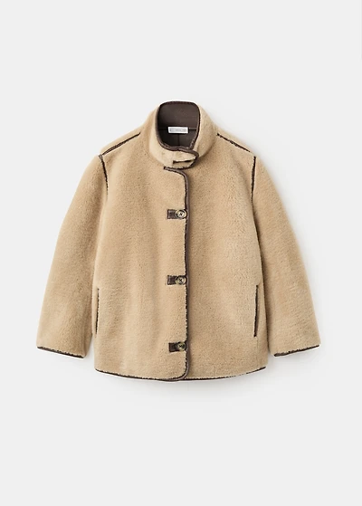 Faux fur jacket with lapels