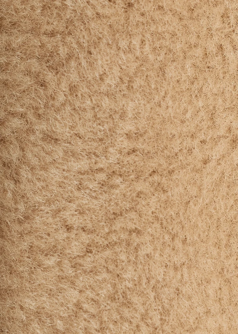 Faux fur jacket with lapels