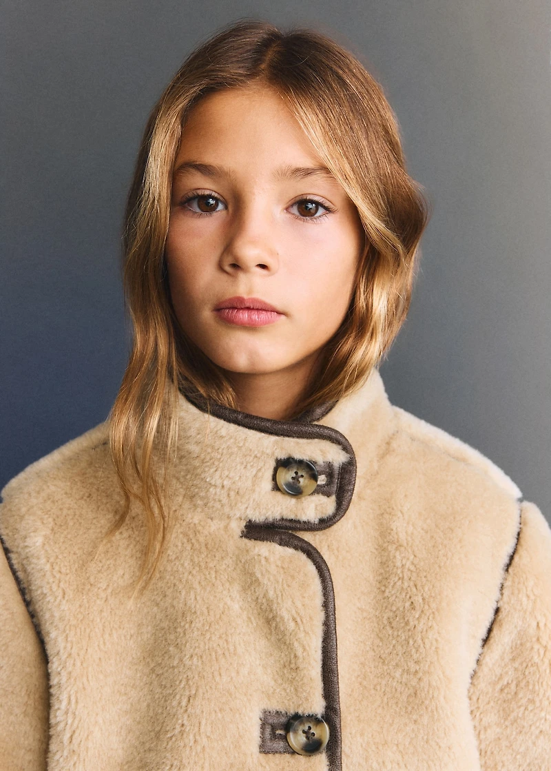 Faux fur jacket with lapels