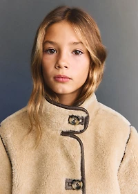 Faux fur jacket with lapels