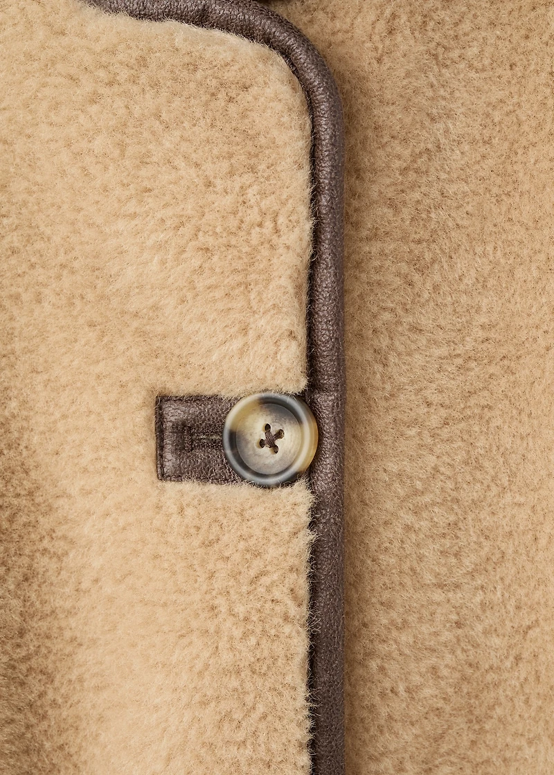 Faux fur jacket with lapels