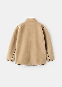 Faux fur jacket with lapels