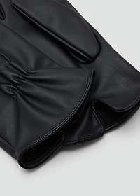 Faux-leather gloves