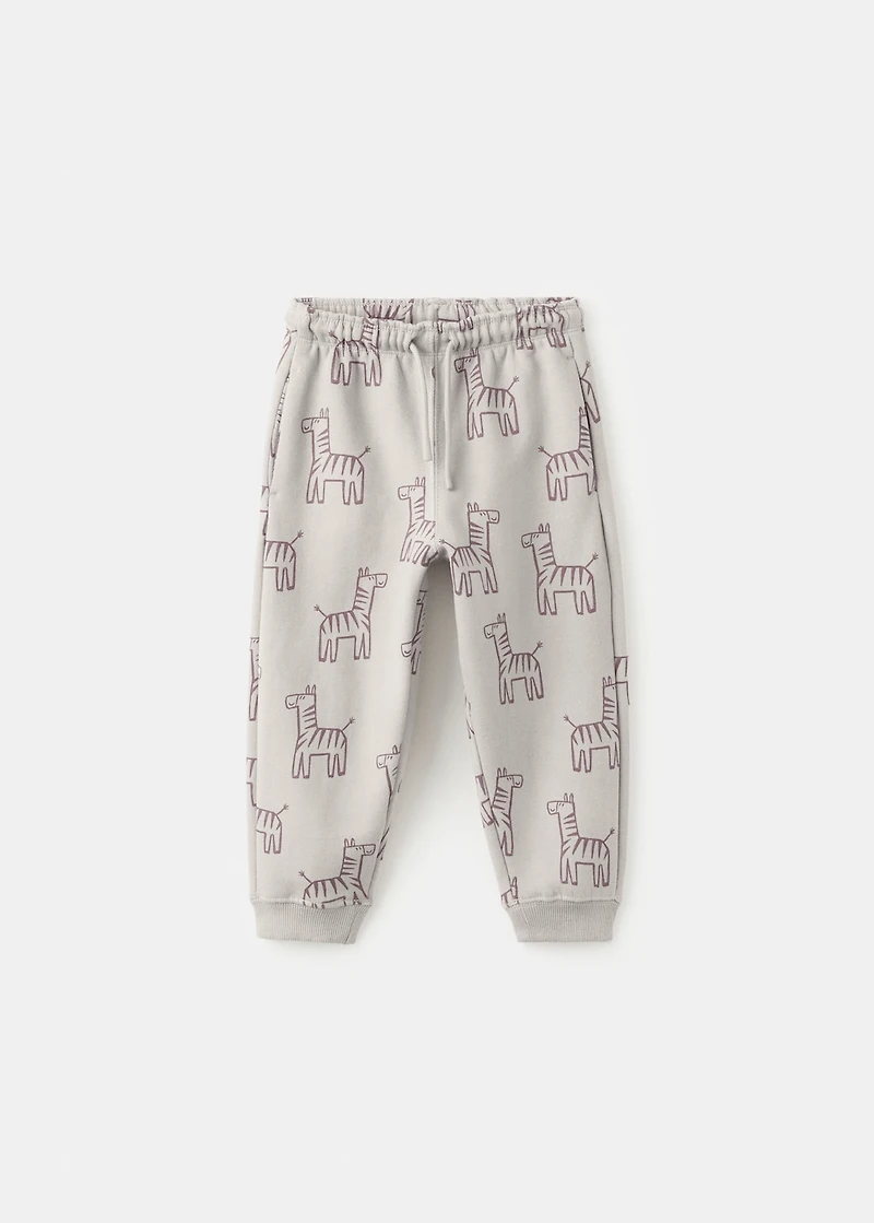 Printed cotton joggers