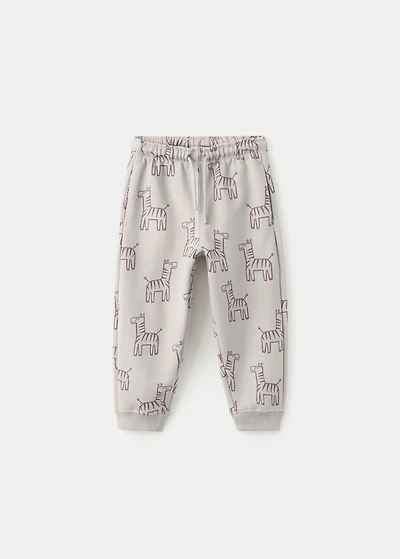 Printed cotton joggers