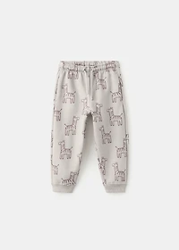 Printed cotton joggers