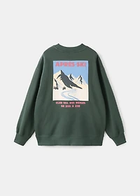 Printed cotton sweatshirt