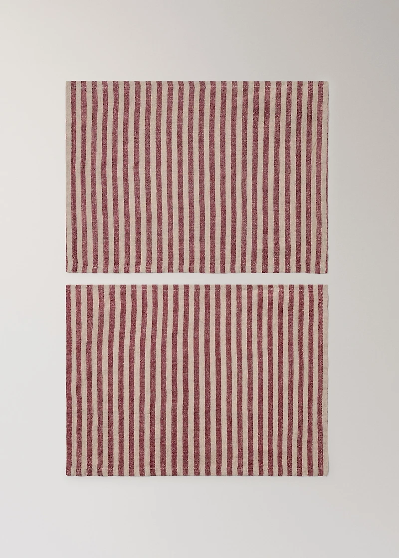 100% linen striped placemats