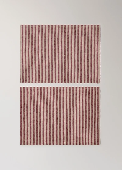 100% linen striped placemats