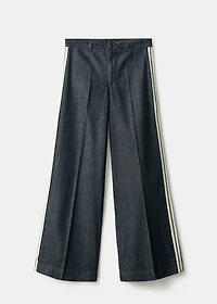 Wide-leg striped jeans