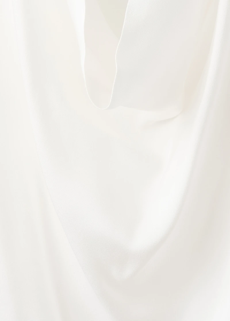 Satin blouse with draped neck