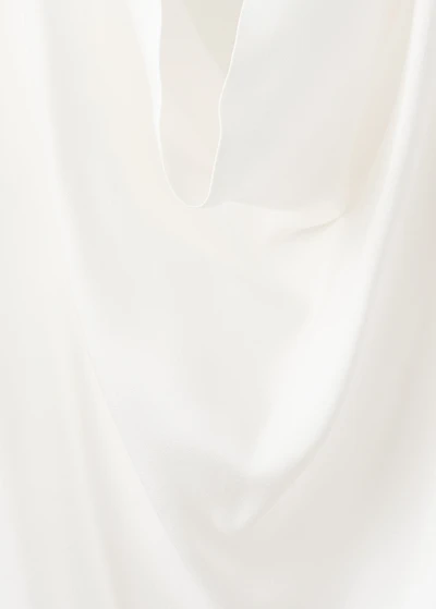 Satin blouse with draped neck