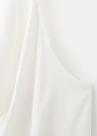 Satin blouse with draped neck