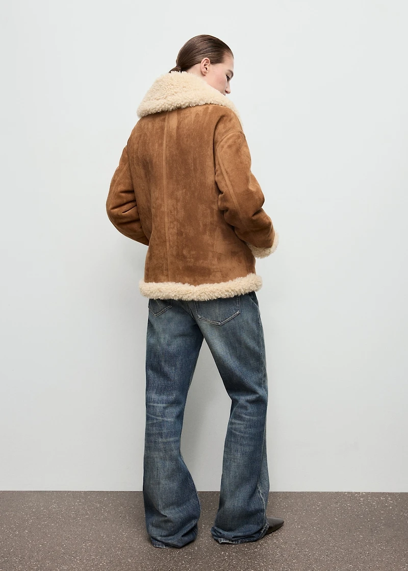 Shearling and suede-effect jacket