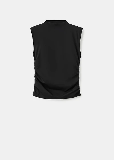 Ruched funnel-neck top