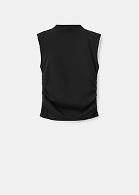 Ruched funnel-neck top