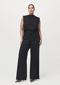 Ruched funnel-neck top