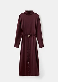 Belt satin dress