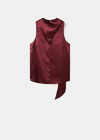 Satin blouse with foulard