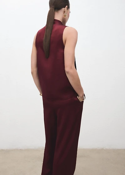 Satin blouse with foulard