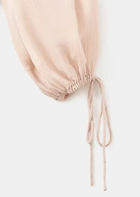 V-neck blouse with lace trim