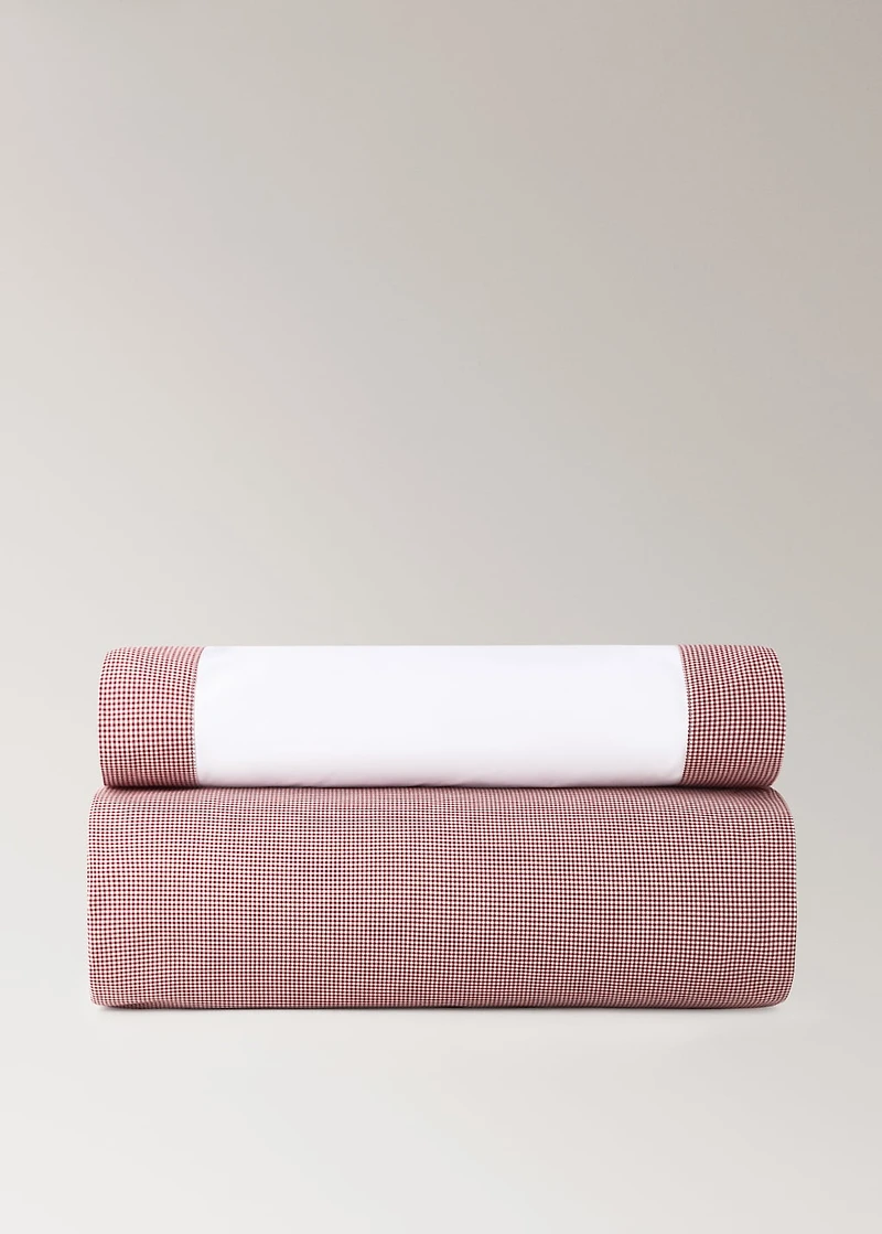 Yarn-dyed gingham-check children's duvet cover for cot