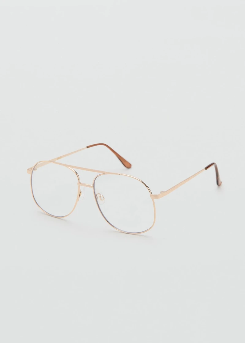 Aviator metallic frame glasses