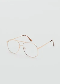 Aviator metallic frame glasses