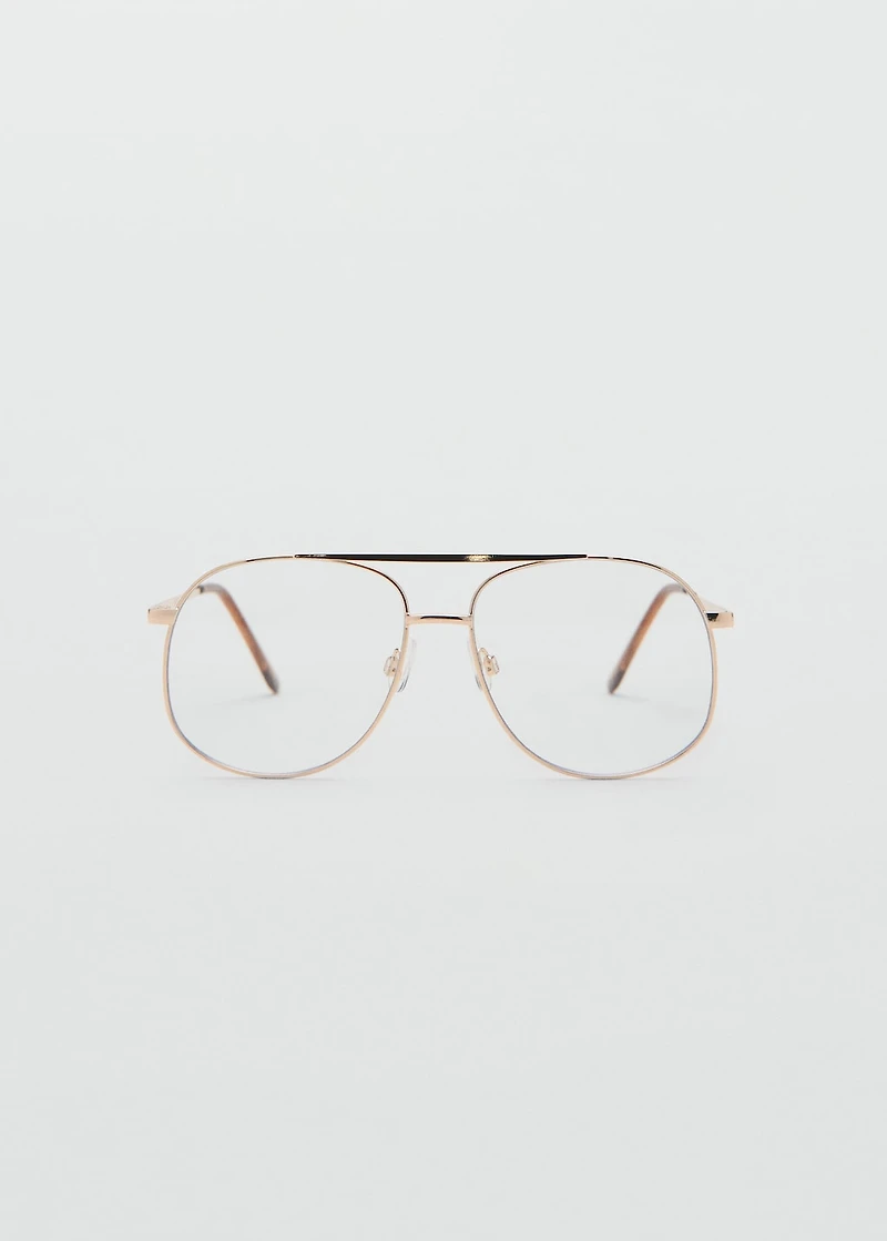 Aviator metallic frame glasses