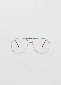 Aviator metallic frame glasses