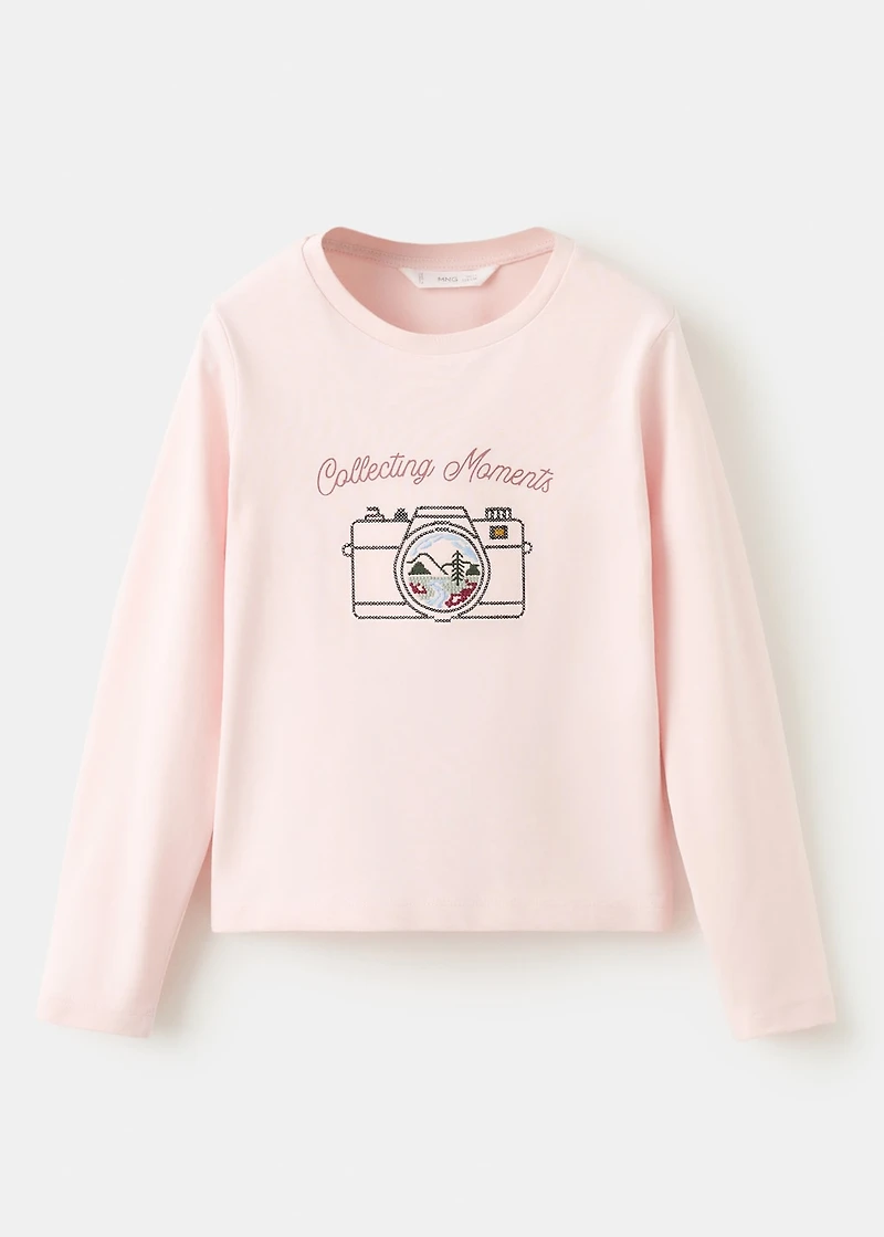 Embroidered cotton T-shirt