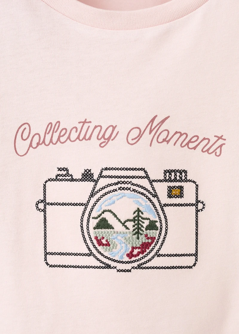 Embroidered cotton T-shirt