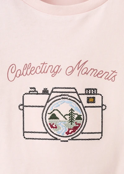 Embroidered cotton T-shirt