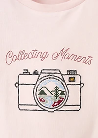 Embroidered cotton T-shirt