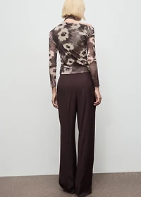 Floral-print t-shirt with scarf