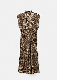 Leopard-print satin dress