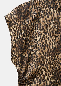 Leopard-print satin dress