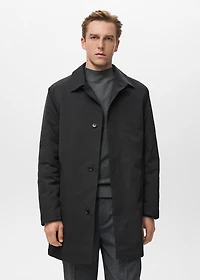 Quilted water-repellent trench coat