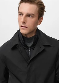 Quilted water-repellent trench coat