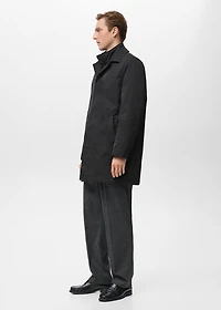 Quilted water-repellent trench coat