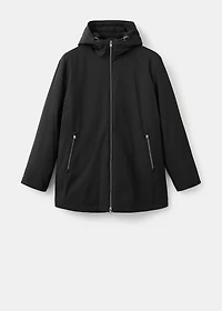 Water-repellent hooded barn jacket