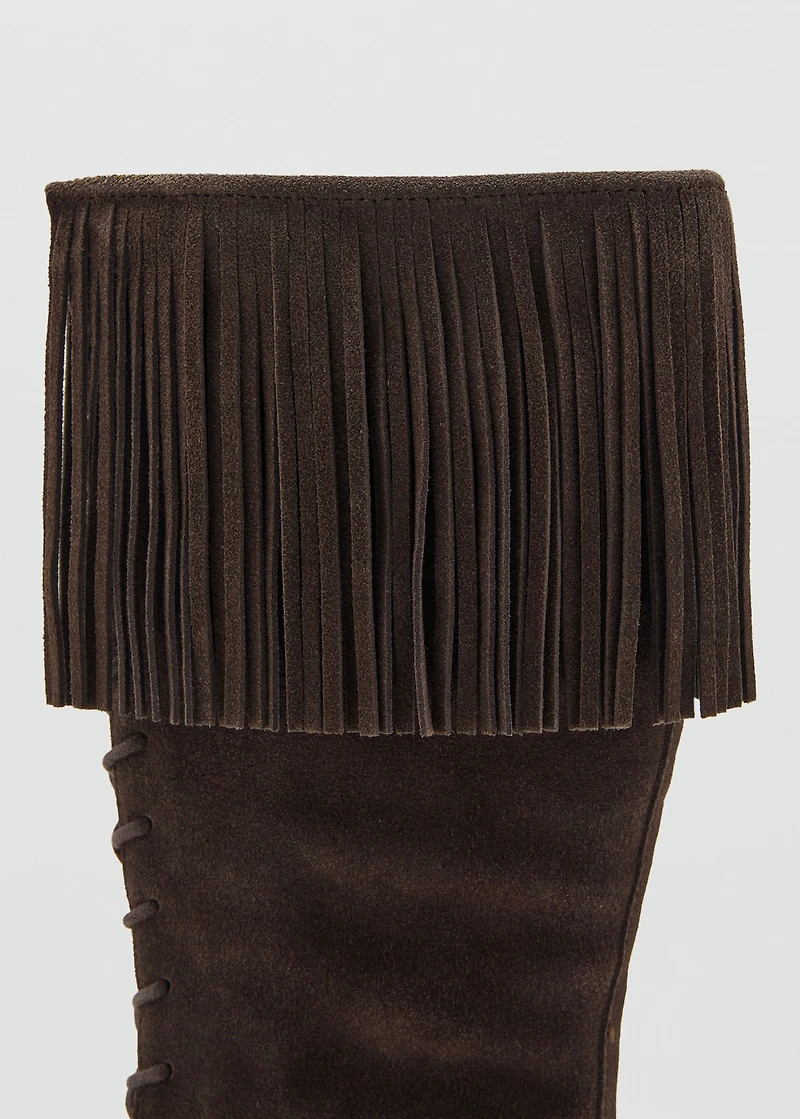 Fringed leather boots