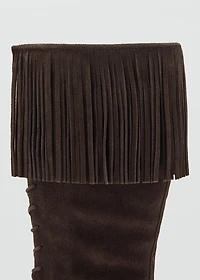 Fringed leather boots