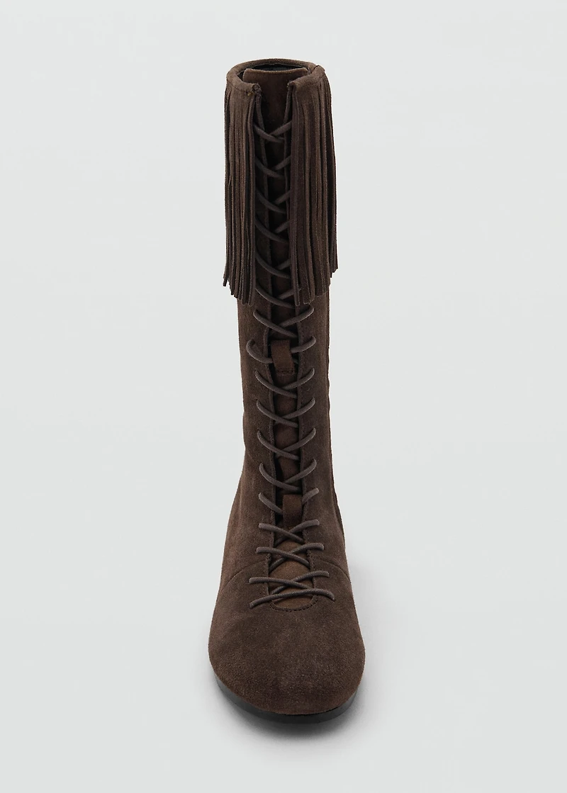 Fringed leather boots