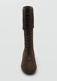 Fringed leather boots