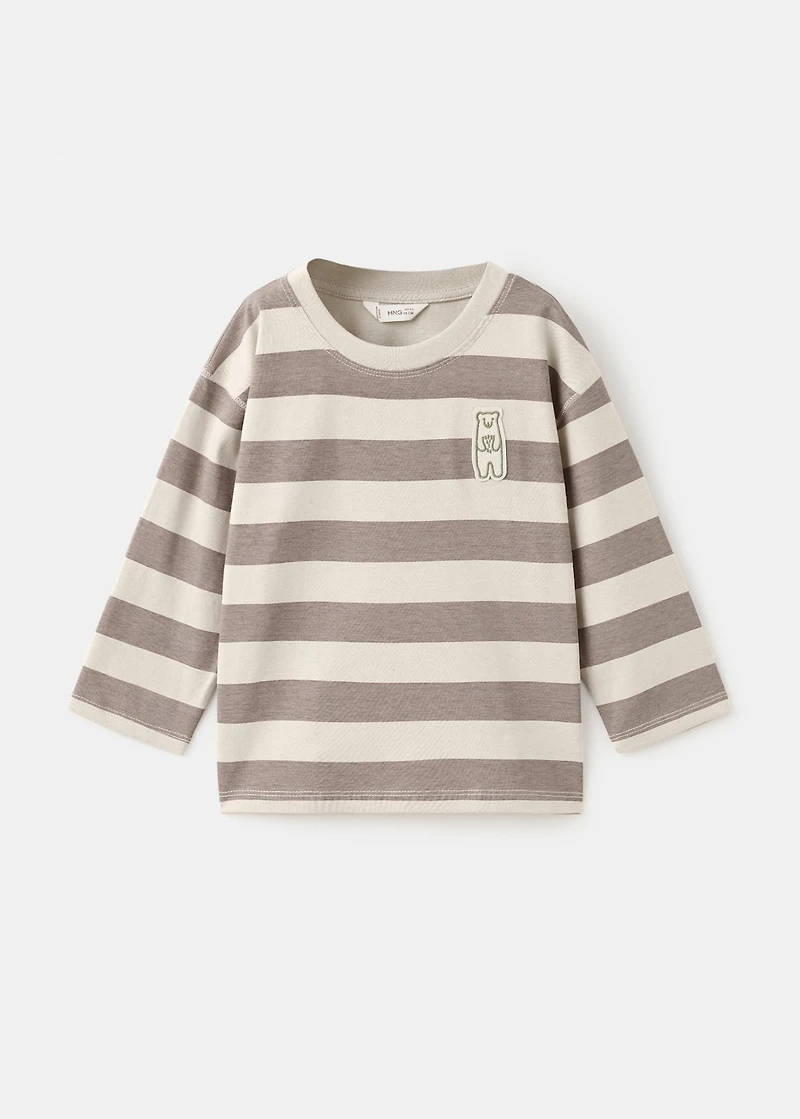Patch striped t-shirt