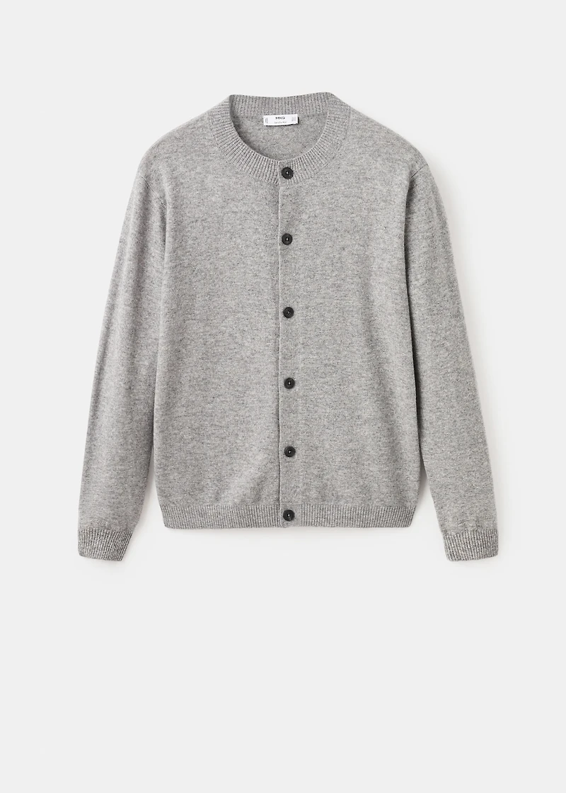 100% extra-fine wool cardigan with buttons